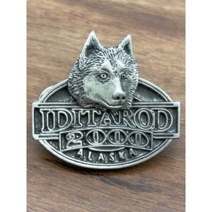 Vintage 2000 Iditarod Pin Lapel Hat Pin Pewter Husky Alaska Souvenir Dog Race